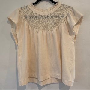 Madewell NWT Lace Inset Superlight Jacquard Top